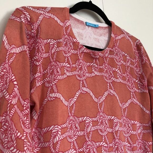 J.McLaughlin Lightweight Pullover Sweater Size M Melanie Pink Orange Coral - Picture 5 of 6